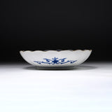Mino ware Blue Komon Shallow Bowl - 21cm / 藍染小紋 浅皿