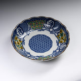 Mino ware Blue Komon Shallow Bowl - 21cm / 藍染小紋 浅皿