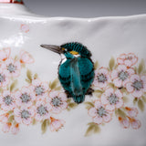 Kutani Ware Vase - Nakamura Toshito - Kingfisher in Spring / 九谷焼 花瓶