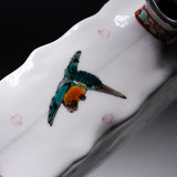Kutani Ware Vase - Nakamura Toshito - Kingfisher in Spring / 九谷焼 花瓶
