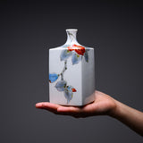 Kutani Ware Hirano Yoshika Vase - Camellia / 九谷焼 花瓶