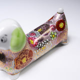Kutani Ware Hanazume Ornament Dachshund - 7.5 cm / 九谷焼