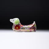 Kutani Ware Hanazume Ornament Dachshund - 7.5 cm / 九谷焼