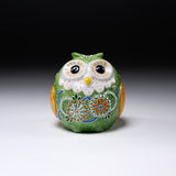 Kutani Ware Owl Ornament - Pistachio Green 7.5 cm / 九谷焼 梟