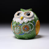 Kutani Ware Owl Ornament - Pistachio Green 7.5 cm / 九谷焼 梟