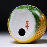 Kutani Ware Owl Ornament - Pistachio Green 7.5 cm / 九谷焼 梟
