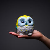 Kutani Ware Owl Ornament - Lemon Yellow 9.5 cm / 九谷焼 梟