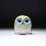 Kutani Ware Owl Ornament - Lemon Yellow 9.5 cm / 九谷焼 梟