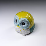 Kutani Ware Owl Ornament - Lemon Yellow 9.5 cm / 九谷焼 梟