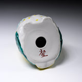 Kutani Ware Owl Ornament - Lemon Yellow 9.5 cm / 九谷焼 梟