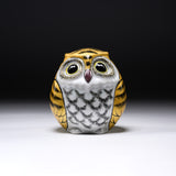 Kutani Ware Golden Owl Ornament - 10 cm / 九谷焼 梟