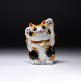 Kutani Ware Animal Ornament - Beckoning Cat "Mike" / 九谷焼 招き猫 ミケ