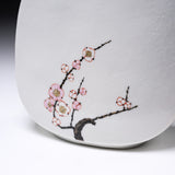 Kutani Ware Vase - Nakamura Toshito - Two Warblers in Spring / 九谷焼 花瓶 鶯
