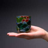 Kutani ware Pair Tea Cup - Red Peony / 九谷焼 ペア湯呑み