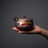 Hand-painted Banko Ware Teapot - 300 ml - Red Mt. Fuji / 萬古焼 急須