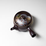 Hand-painted Banko Ware Teapot - 300 ml - Red Mt. Fuji / 萬古焼 急須