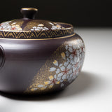 Hand-painted Banko Ware Teapot - 300 ml - Golden Cherry Blossom / 萬古焼急須