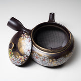 Hand-painted Banko Ware Teapot - 300 ml - Golden Cherry Blossom / 萬古焼急須