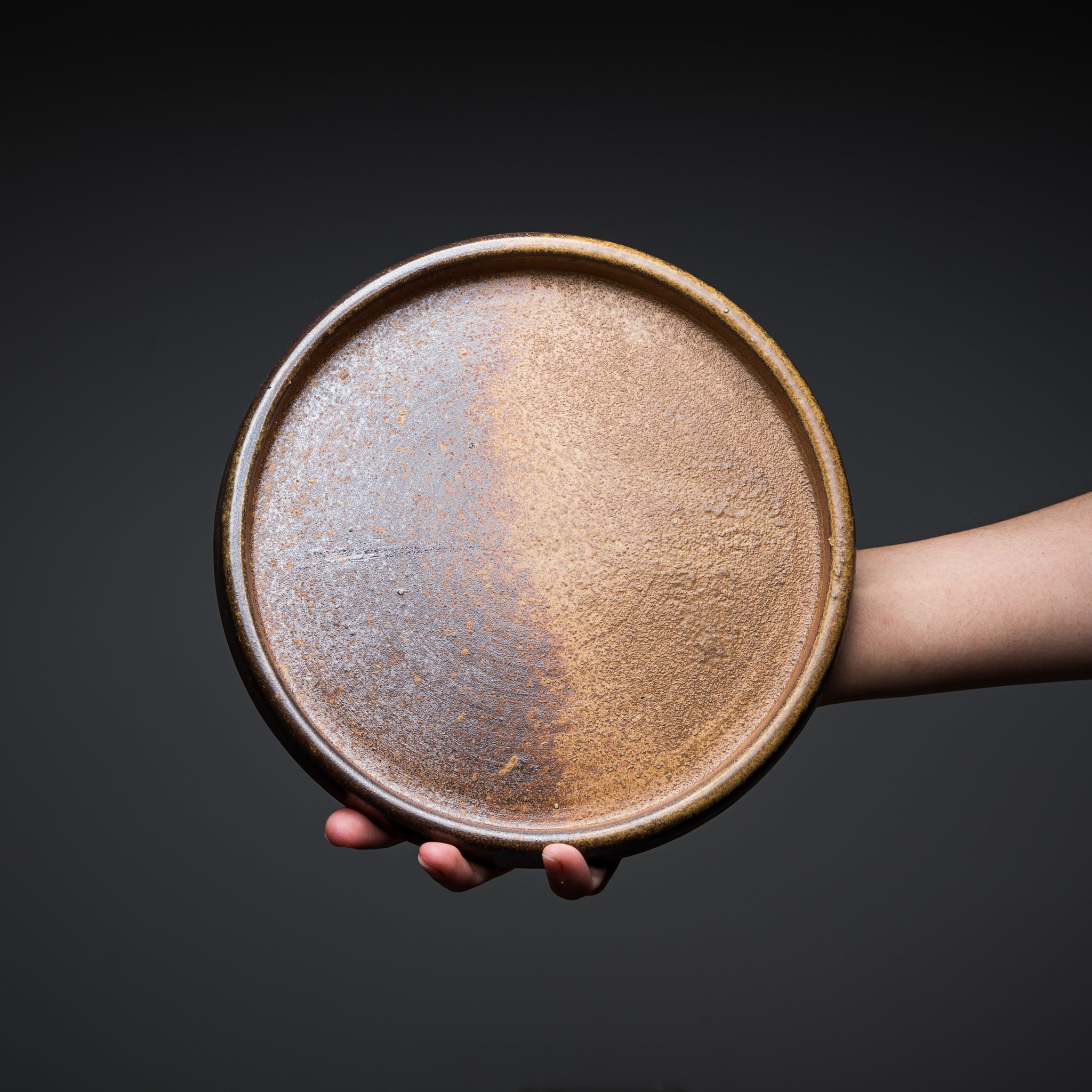Bizen Pottery Rim Plate - Goma / 備前焼 リム皿