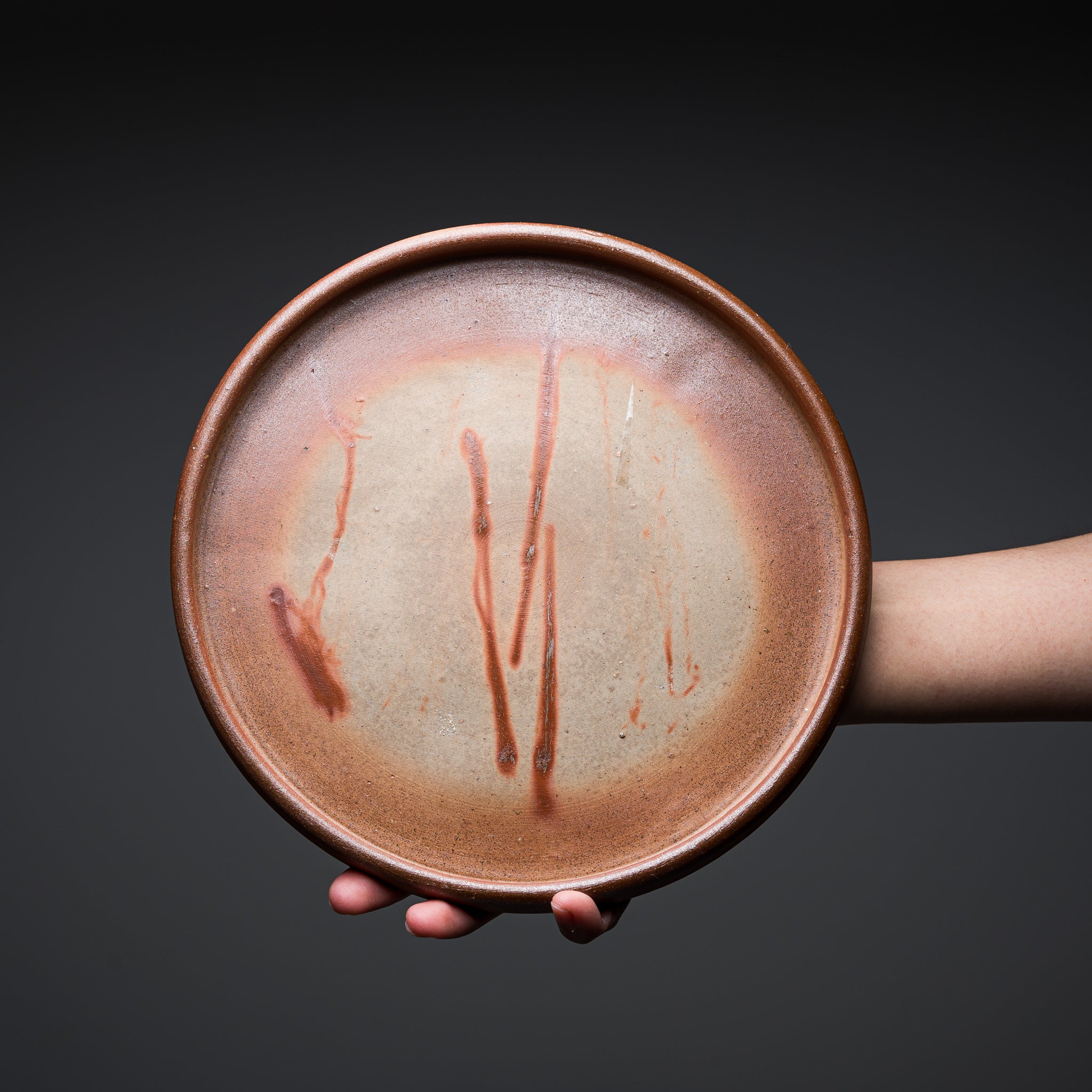 Bizen Pottery Rim Plate - Hidasuki / 備前焼 リム皿