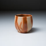 Bizen Pottery Regular Sake Cup with Wooden Box - White Hidasuki / 備前焼 ぐい呑み