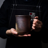 Bizen ware Pottery Extra Large Mug Cup - SANGIRI / 備前焼 マグカップ