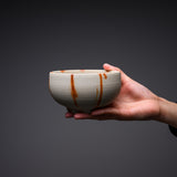 Bizen Pottery Matcha Bowl - White Hidasuki / 備前焼 抹茶碗