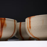 Bizen Pottery Matcha Bowl - White Hidasuki / 備前焼 抹茶碗