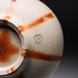 Bizen Pottery Matcha Bowl - White Hidasuki / 備前焼 抹茶碗