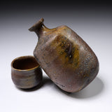 Bizen Pottery Sake Set with Wooden Box - Toho / 備前焼 陶峰窯
