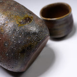 Bizen Pottery Sake Set with Wooden Box - Toho / 備前焼 陶峰窯