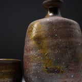 Bizen Pottery Sake Set with Wooden Box - Toho / 備前焼 陶峰窯