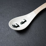 Black Cat Single Ceramic Spoon - Beige / クロネコスプーン