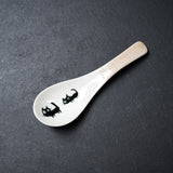 Black Cat Single Ceramic Spoon - Beige / クロネコスプーン