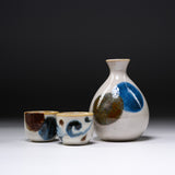 Mino ware Blue Brush Sake Set / 美濃焼き 酒器揃え