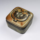 KASHIWA Seto Ware - Round Square Container Case - Chicken / 瀬戸焼 かしわ窯