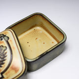 KASHIWA Seto Ware - Round Square Container Case - Chicken / 瀬戸焼 かしわ窯