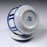 Chawanmushi Bowl with Lid - Blue Kamon / 波佐見焼 茶碗蒸し碗
