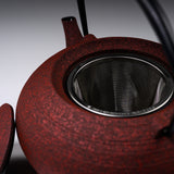 Chushin Kobo Yamagata Cast Iron Teapot - Hiratsubo 1.4 L - Red / 山形鋳物 急須