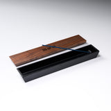Chushin Kobo Yamagata Cast Iron Incense Holder with Walnut Lid - Genjikou / 山形鋳物 香立て