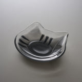 Coconeco Cat Glass Small Plate - Grey Cat / ココネコ 豆皿
