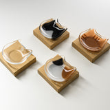 Coconeco Cat Glass Small Plate - 4 Colour Options / ココネコ 豆皿