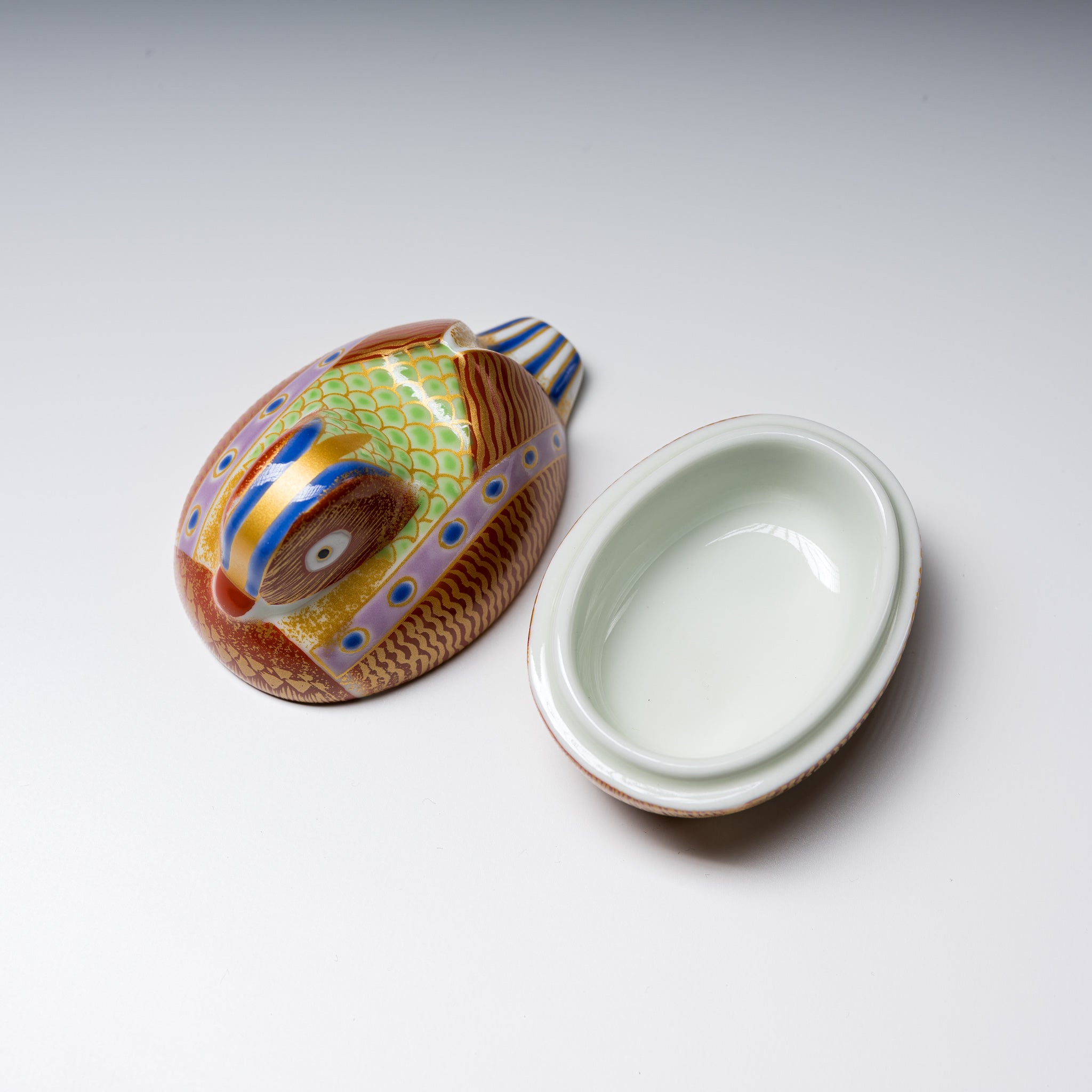 Arita Ware Mandarin Duck Condiment Container - Male / おしどり珍味入れ 雄