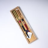 Japanese Chopsticks with Wooden Box - Golden Harmony / ペアギフト箸