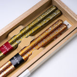 Japanese Chopsticks with Wooden Box - Golden Harmony / ペアギフト箸