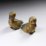KASHIWA Seto Ware - Ornaments - Pair Ducks / 瀬戸焼 かしわ窯