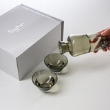 Sugahara Handmade Glassworks - DUO Series Sake Set - Carbon Black / 菅原工芸硝子 Sghr