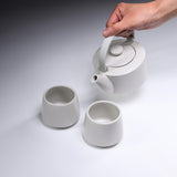 En - 縁 - Dobbin Teapot 400 ml Gift Set - Teapot x1, Teacup x 2 - White