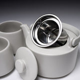 En - 縁 - Dobbin Teapot 400 ml Gift Set - Teapot x1, Teacup x 2 - White
