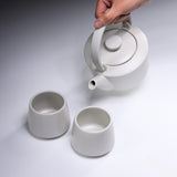 En - 縁 - Dobbin Teapot 600 ml Gift Set - Teapot x1, Teacup x 2 - White
